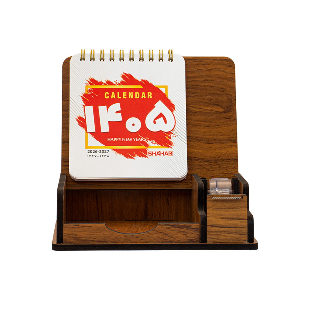 تصویر پایه چسب چوبی 6 میل کوچک تقویم سال 1405 پایه چسب چوبی 6 میل کوچک